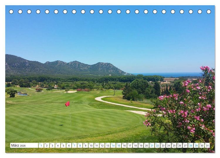 Produktbild: Mediterrane Golfpl&auml;tze - Spanien, Portugal, Mallorca (Tischkalender 2026 DIN A5 quer), CALVENDO Monatskalender