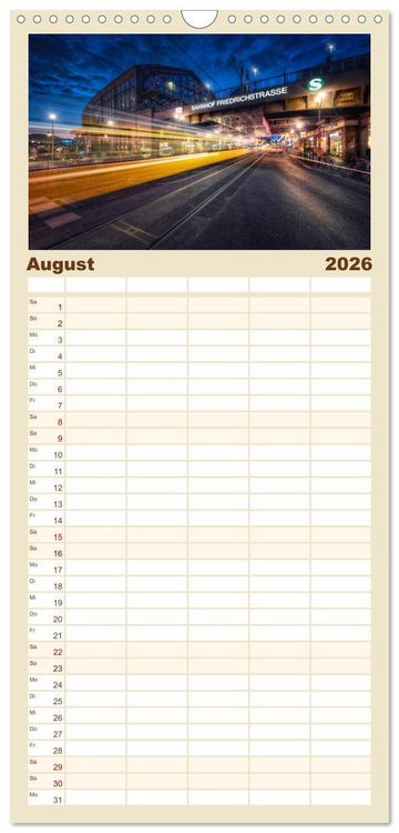 Produktbild: Familienplaner 2026 - Berlin zwischen Tag und Nacht mit 5 Spalten (Wandkalender, 21 x 45 cm) CALVENDO