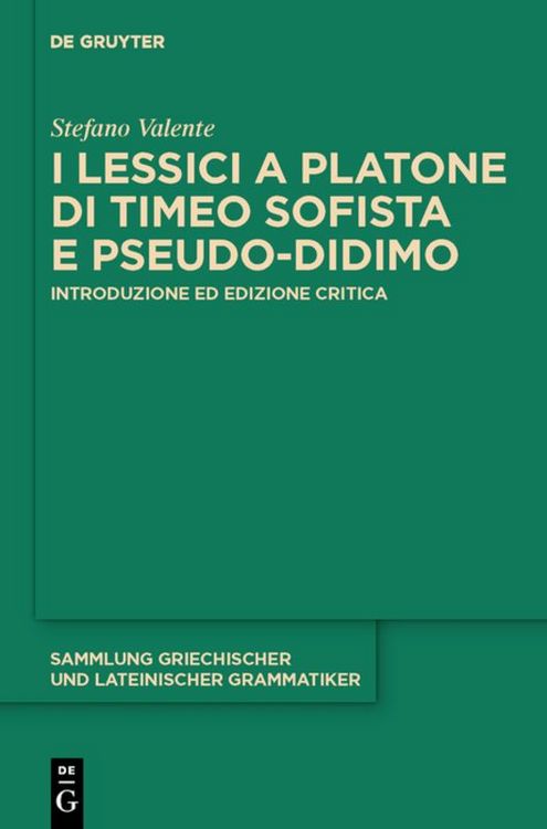 Produktbild: I lessici a Platone di Timeo Sofista e Pseudo-Didimo