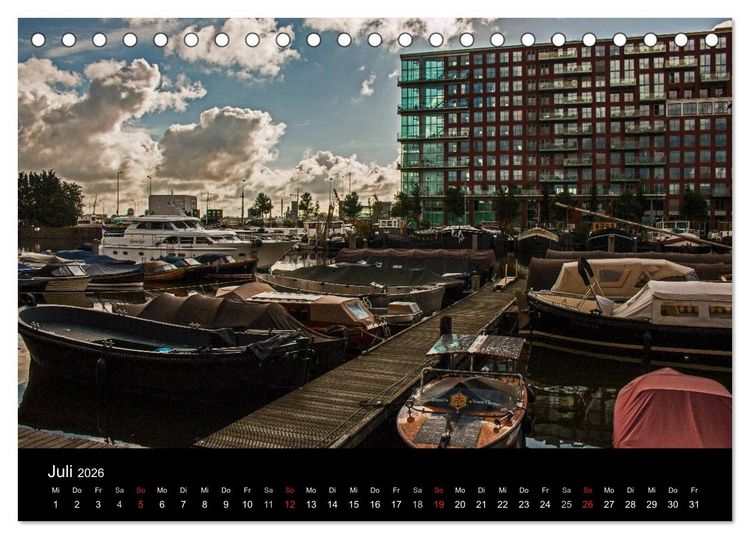 Produktbild: psychadelic Amsterdam - Stadtansichten zwischen Tag und Traum (Tischkalender 2026 DIN A5 quer), CALVENDO Monatskalender