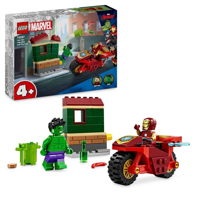 Bild vom Artikel LEGO Marvel Iron Man mit Bike und der Hulk, Avengers-Bauset 76287 vom Autor 