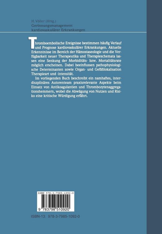 Produktbild: Gerinnungsmanagement kardiovaskul&auml;rer Erkrankungen