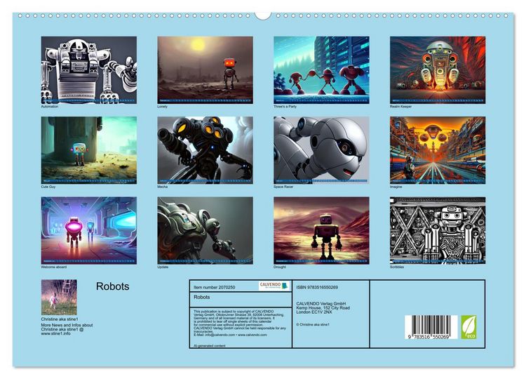 Produktbild: Robots (High Quality Premium Wall Calendar 2026 DIN A2 landscape),CALVENDO 12 Month Wall Calendar