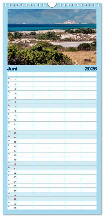 Produktbild: Familienplaner 2026 - Die Insel Naxos - Ein Traum in blau und wei&szlig; mit 5 Spalten (Wandkalender, 21 x 45 cm) CALVENDO