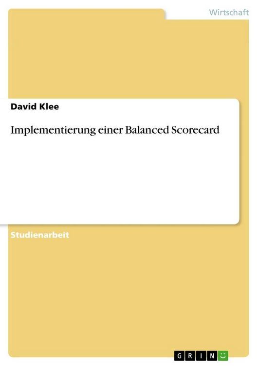 Produktbild: Implementierung einer Balanced Scorecard