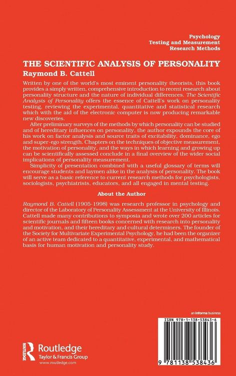 Produktbild: The Scientific Analysis of Personality