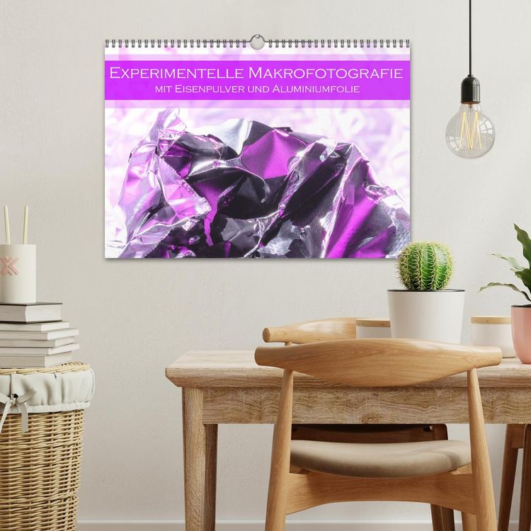 Produktbild: Experimentelle Makrofotografie mit Eisenpulver und Aluminiumfolie (Wandkalender 2026 DIN A3 quer), CALVENDO Monatskalender