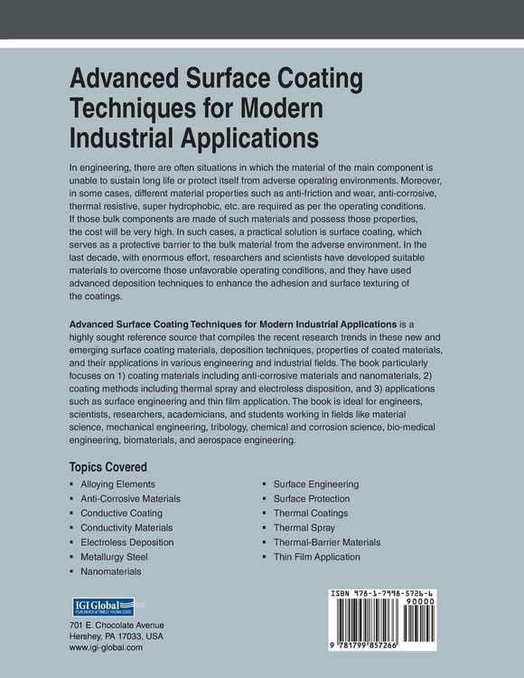 Produktbild: Advanced Surface Coating Techniques for Modern Industrial Applications, 1 volume