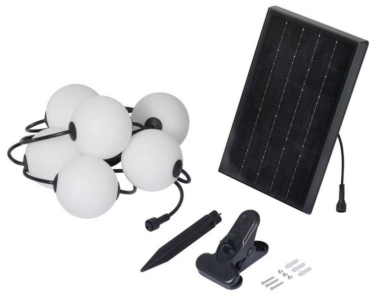 Produktbild: Sygonix SY-6662320 Solar-Lichterkette 2.4W Wei&szlig;, Schwarz