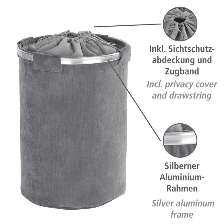 Produktbild: W&auml;schesammler Mod. Cordoba Grau, Fassungsverm&ouml;gen: 68 Liter