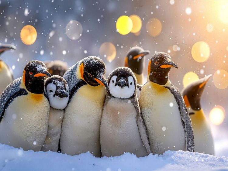 Produktbild: CALVENDO Puzzle Br&uuml;tende Kaiserpinguine, eng aneinandergeschmiegt im antarktischen Schnee | 1000 Teile Lege-Gr&ouml;&szlig;e 64x48cm Foto-Puzzle f&uuml;r gl&uuml;ckliche Stunden
