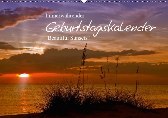 Produktbild: Immerw&auml;hrender Geburtstagskalender &ndash; Beautiful Sunsets (Wandkalender immerw&auml;hrend DIN A2 quer)