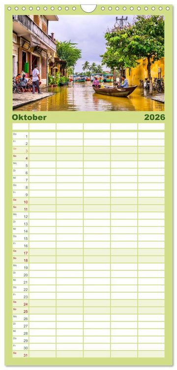 Produktbild: Familienplaner 2026 - Vietnam - Das Land der Morgenr&ouml;te. mit 5 Spalten (Wandkalender, 21 x 45 cm) CALVENDO