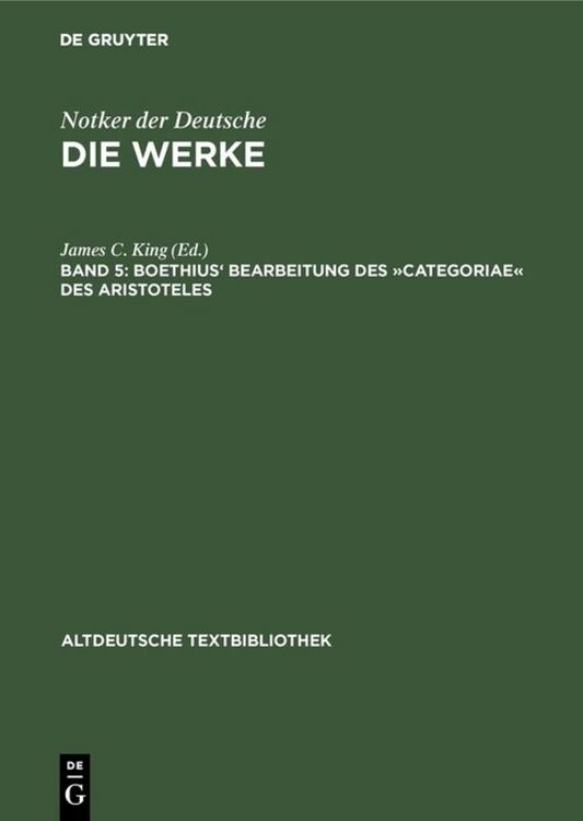 Produktbild: Boethius' Bearbeitung des &raquo;Categoriae&laquo; des Aristoteles