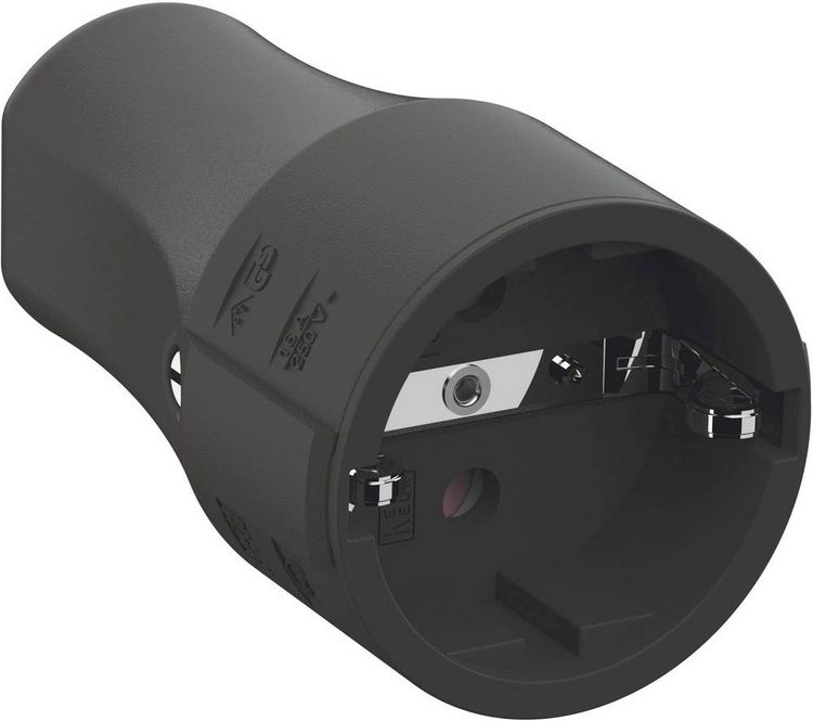 Produktbild: Bachmann 960.103 Schutzkontaktkupplung Polypropylen 250 V Schwarz IP20