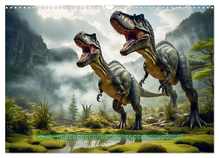 Produktbild: Un voyage vers le pass&eacute; - D&eacute;couverte de la faune (Calendrier mural 2026 DIN A3 vertical), CALVENDO calendrier mensuel