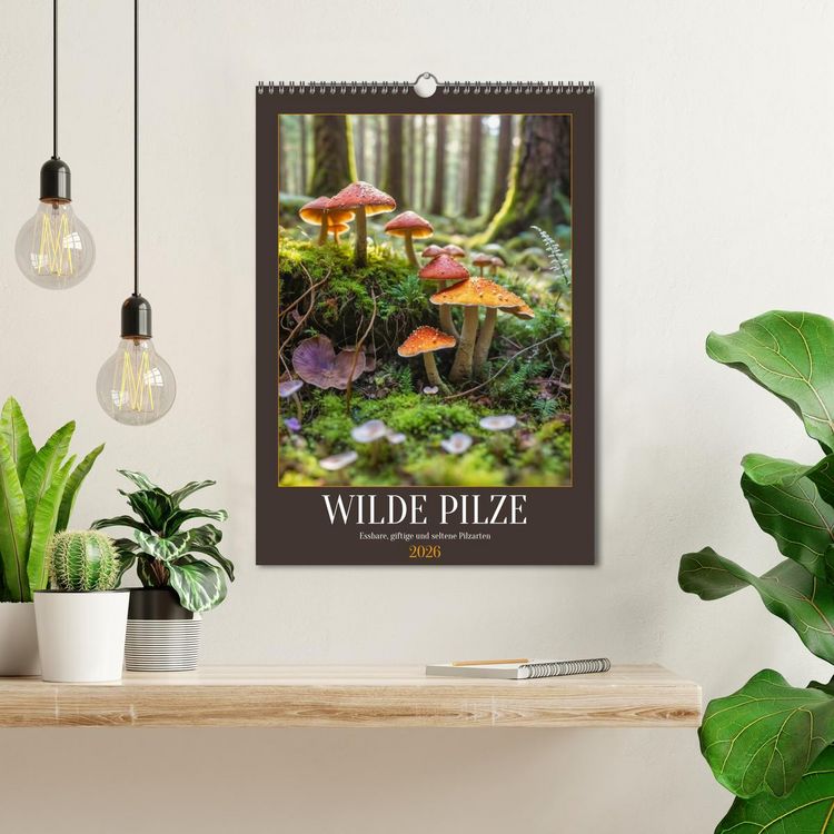 Produktbild: WILDE PILZE - Essbare, giftige und seltene Pilzarten (Wandkalender 2026 DIN A3 hoch), CALVENDO Monatskalender