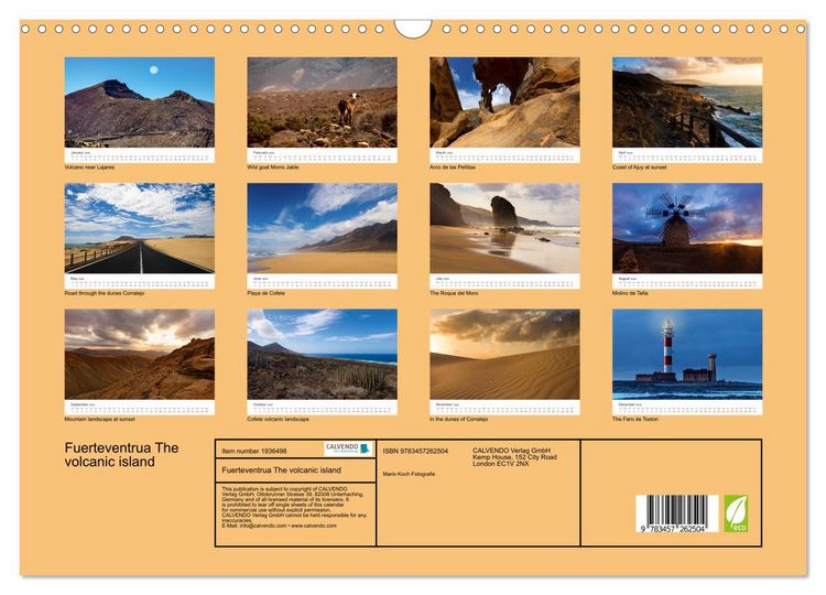 Produktbild: Fuerteventrua The volcanic island (Wall Calendar 2026 DIN A3 landscape), CALVENDO 12 Month Wall Calendar