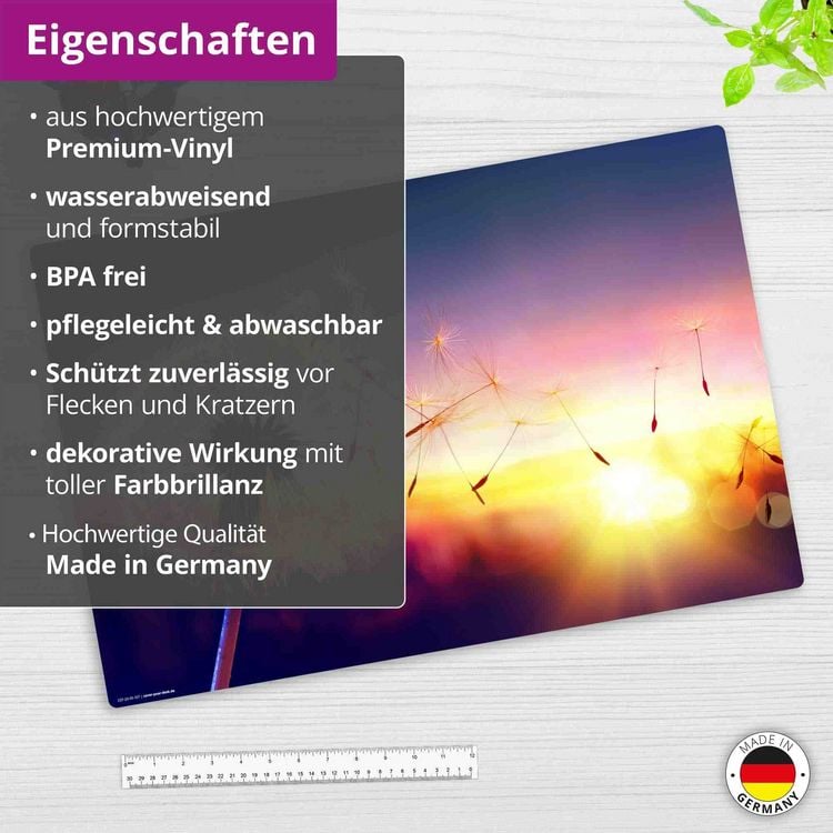 Produktbild: Cover-your-desk Schreibtischunterlage f&uuml;r Kinder und Erwachsene Pusteblume im Sonnenlicht, aus hochwertigem Vinyl , 60 x 40 cm