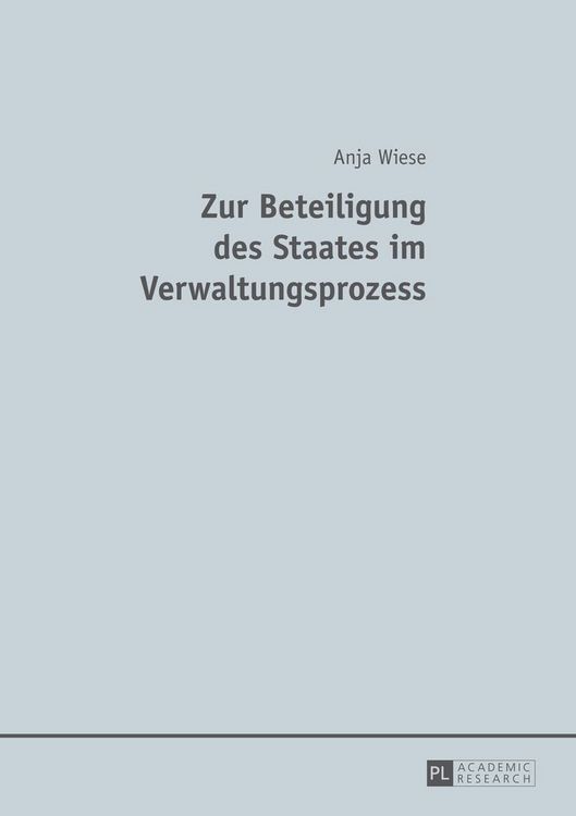 Produktbild: Zur Beteiligung des Staates im Verwaltungsprozess