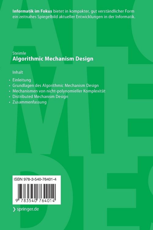 Produktbild: Algorithmic Mechanism Design