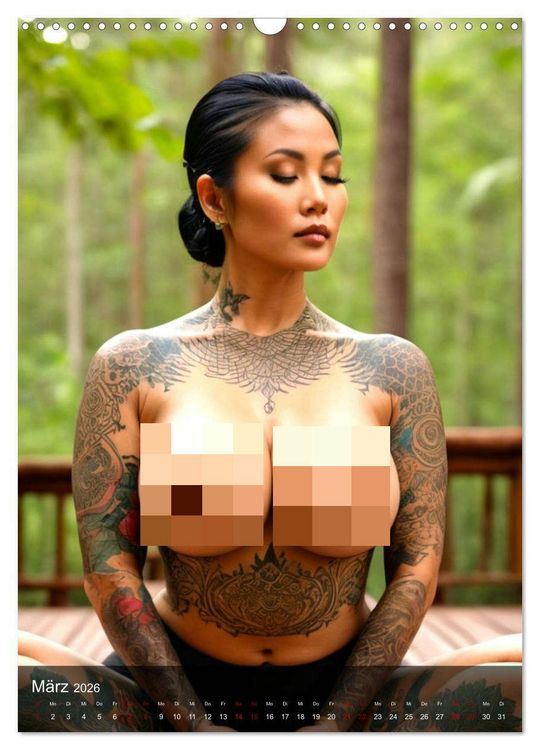 Produktbild: Tattoo Queens Asien (Wandkalender 2026 DIN A3 hoch), CALVENDO Monatskalender