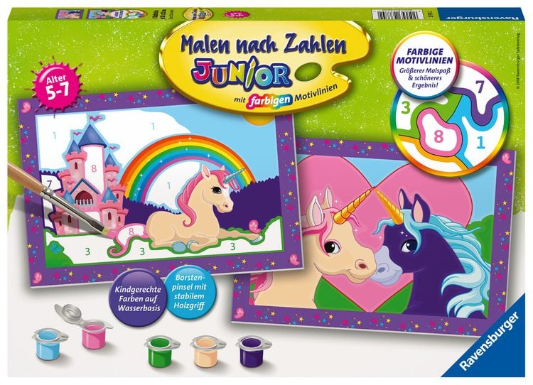 Produktbild: CreArt, Malen nach Zahlen Junior - Bunte Einhornwelt