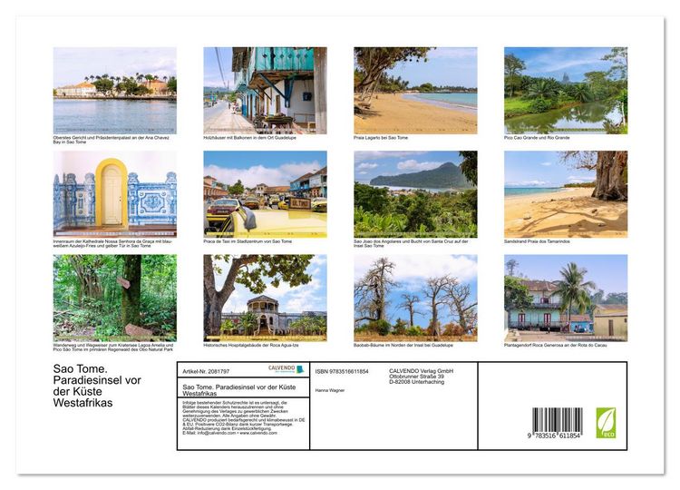 Produktbild: Sao Tome. Paradiesinsel vor der K&uuml;ste Westafrikas (Wandkalender 2026 DIN A3 quer), CALVENDO Monatskalender