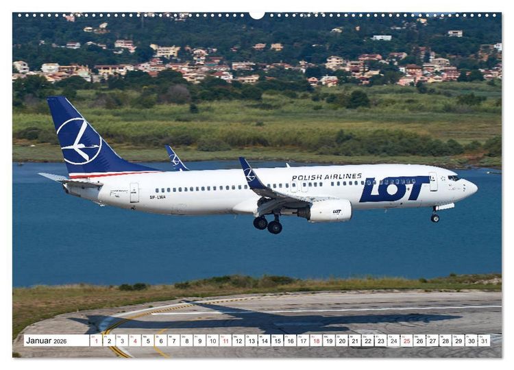 Produktbild: Flugzeuge auf Korfu (Wandkalender 2026 DIN A2 quer), CALVENDO Monatskalender