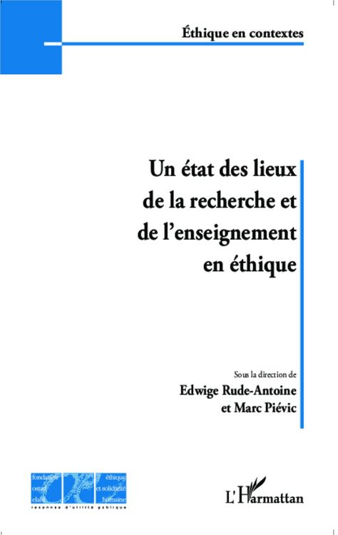 Produktbild: Un &eacute;tat des lieux de la recherche et de l'enseignement en &eacute;thique