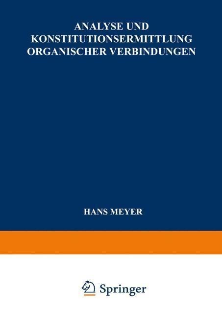 Produktbild: Analyse und Konstitutionsermittlung Organischer Verbindungen