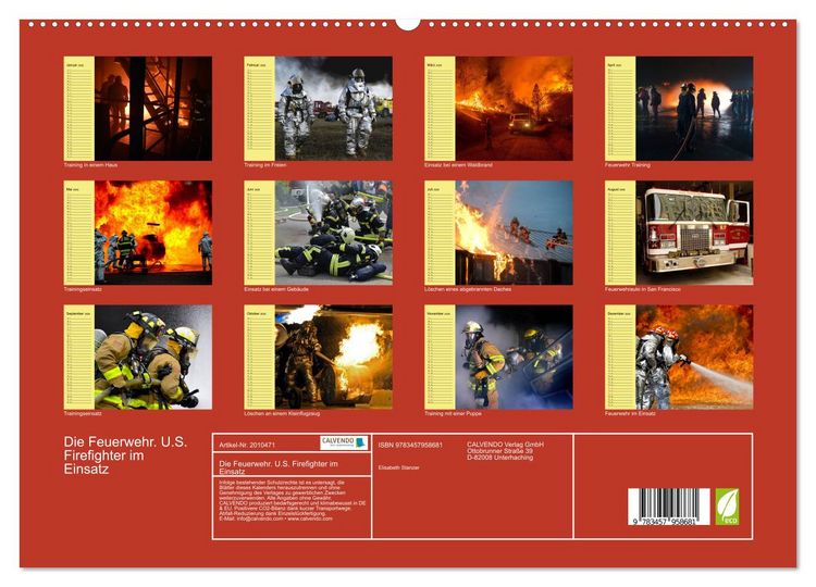 Produktbild: Die Feuerwehr. U.S. Firefighter im Einsatz (hochwertiger Premium Wandkalender 2026 DIN A2 quer), Kunstdruck in Hochglanz