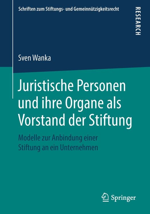Produktbild: Juristische Personen und ihre Organe als Vorstand der Stiftung