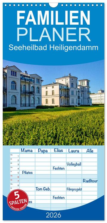 Produktbild: Familienplaner 2026 - Seeheilbad Heiligendamm mit 5 Spalten (Wandkalender, 21 x 45 cm) CALVENDO