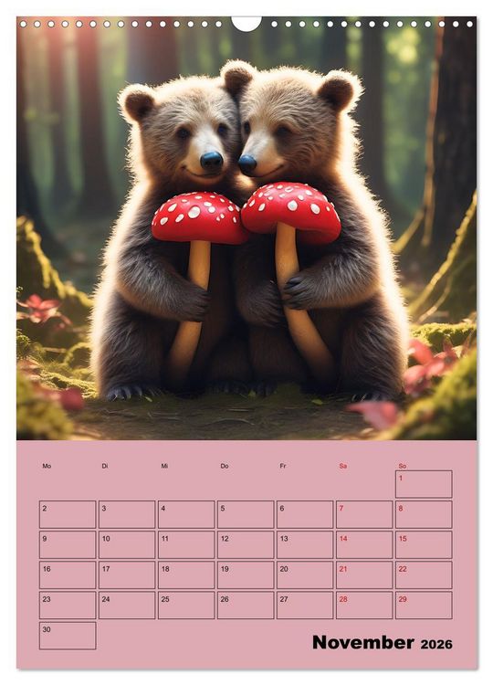 Produktbild: Tierkinder im Zauberwald (Wandkalender 2026 DIN A3 hoch), CALVENDO Monatskalender