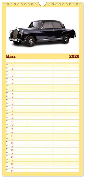 Produktbild: Familienplaner 2026 - Mein Autokalender mit 5 Spalten (Wandkalender, 21 x 45 cm) CALVENDO