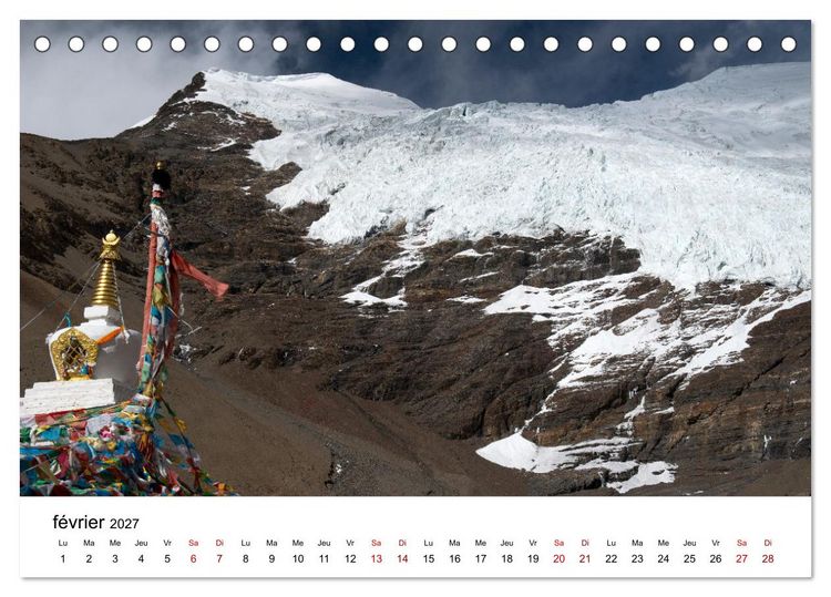Produktbild: Monast&egrave;res et paysages du Tibet (Calendrier de bureau 2027 DIN A5 vertical), CALVENDO calendrier mensuel