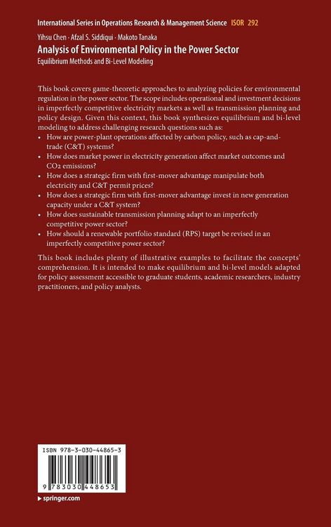 Produktbild: Analysis of Environmental Policy in the Power Sector