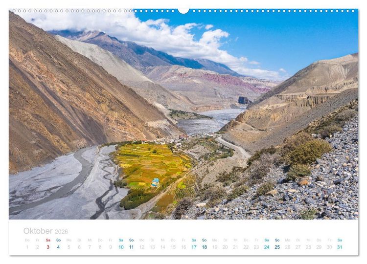 Produktbild: Abenteuer Himalaya - Fernwandern im Annapurna (Wandkalender 2026 DIN A2 quer), CALVENDO Monatskalender