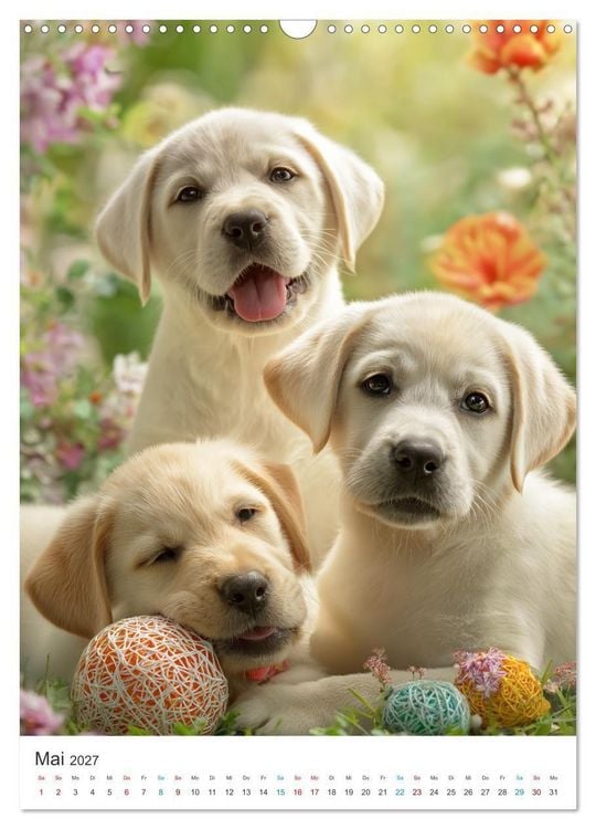 Produktbild: Mein Jahr mit Labradoren (Wandkalender 2027 DIN A3 hoch), CALVENDO Monatskalender