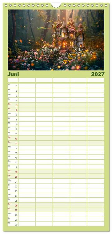 Produktbild: Familienplaner 2027 - Das kleine H&auml;uschen im Wald mit 5 Spalten (Wandkalender, 21 x 45 cm) CALVENDO