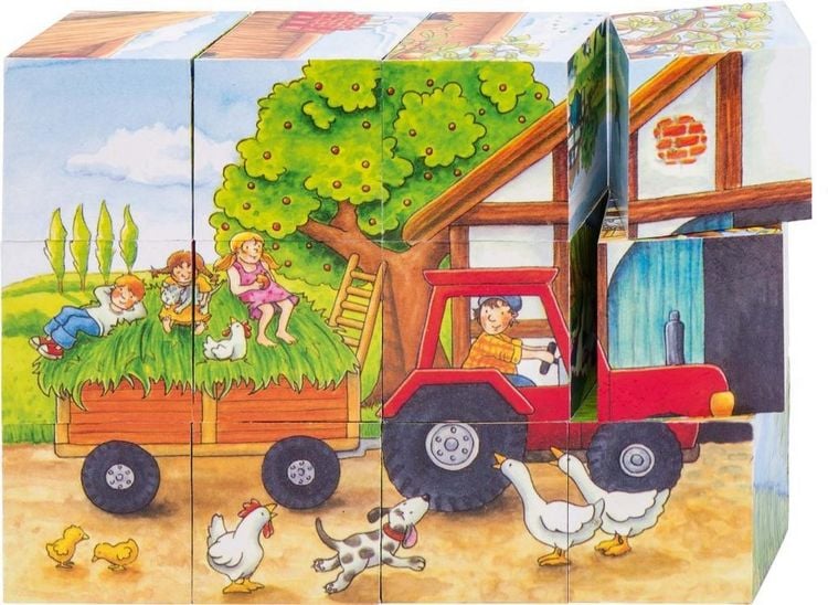 Produktbild: W&uuml;rfelpuzzle Jahreszeiten Bauernhof