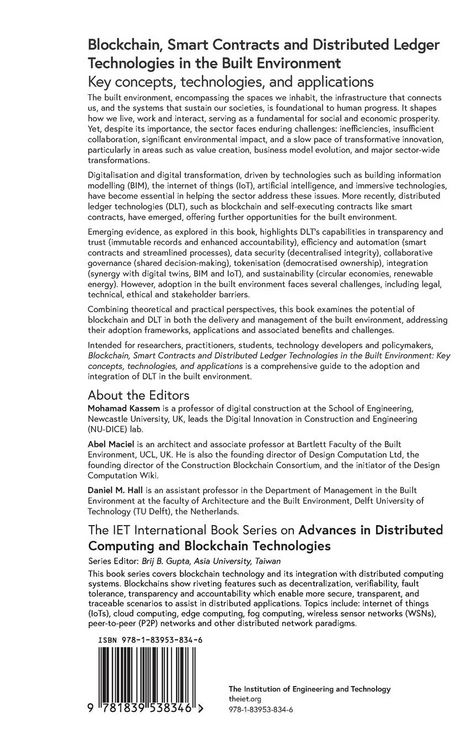 Produktbild: Blockchain, Smart Contracts and Distributed Ledger Technologies in the Built Environment