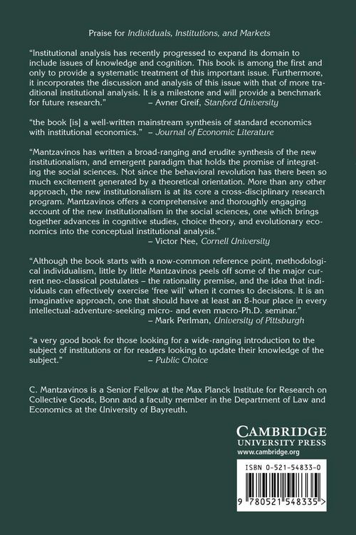 Produktbild: Individuals, Institutions, and Markets