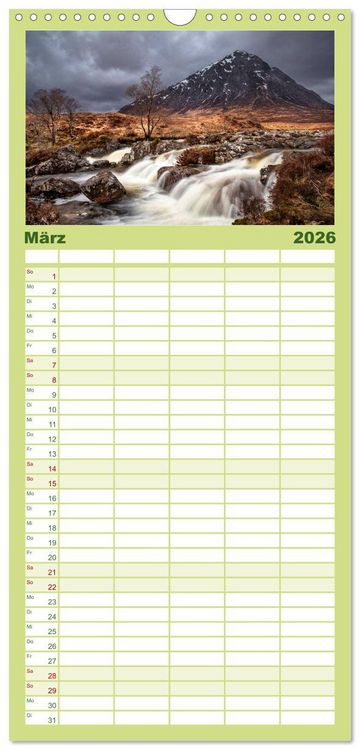 Produktbild: Familienplaner 2026 - Schottland zum Verlieben mit 5 Spalten (Wandkalender, 21 x 45 cm) CALVENDO