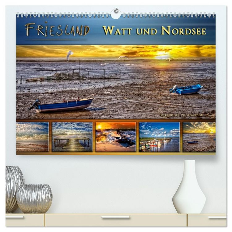 Produktbild: Friesland - Watt und Nordsee (hochwertiger Premium Wandkalender 2026 DIN A2 quer), Kunstdruck in Hochglanz
