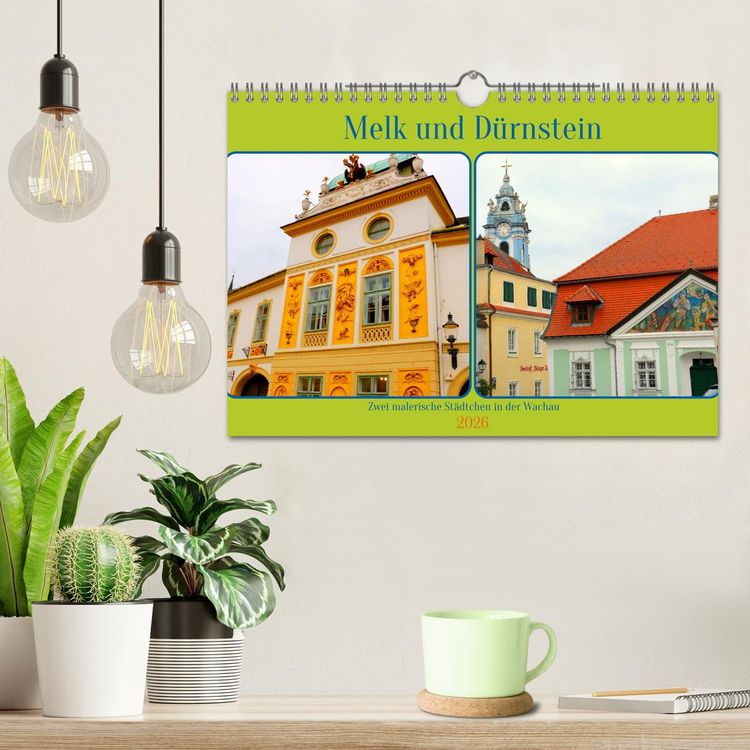 Produktbild: Melk und D&uuml;rnstein, zwei malerische St&auml;dtchen in der Wachau (Wandkalender 2026 DIN A4 quer), CALVENDO Monatskalender
