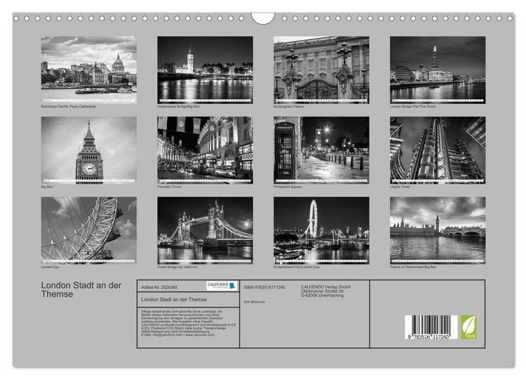 Produktbild: London Stadt an der Themse (Wandkalender 2026 DIN A3 quer), CALVENDO Monatskalender