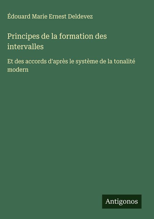 Produktbild: Principes de la formation des intervalles