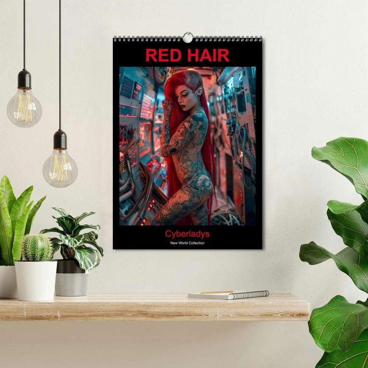 Produktbild: RED HAIR - Cyberladys (Wandkalender 2026 DIN A3 hoch), CALVENDO Monatskalender